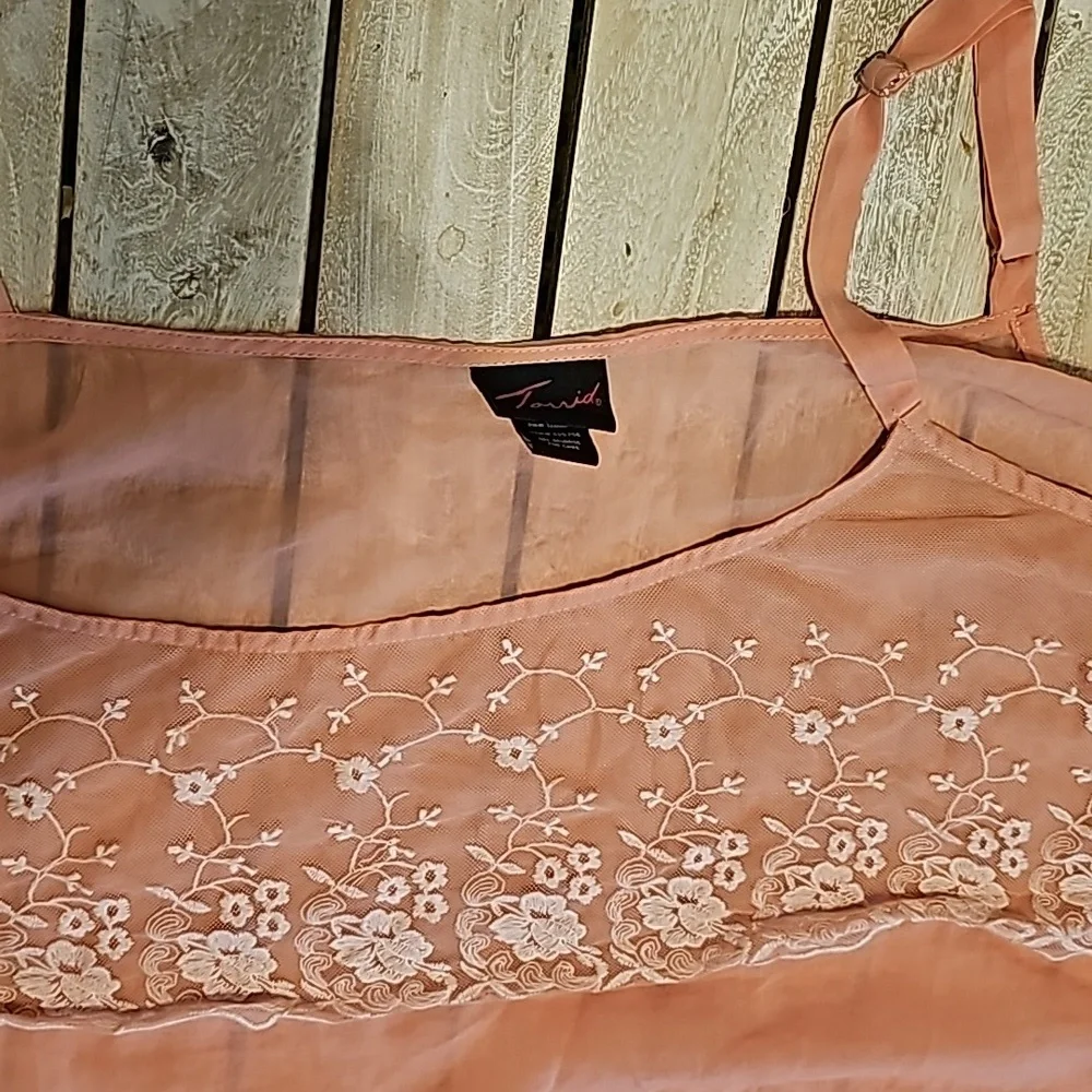 Torrid 4xl Pink Sheer Tank Top - Picture 3 of 5